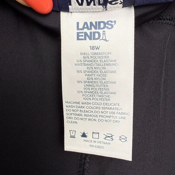 Lands End Swimwear Short Womens 18W Black Elastic Waist Pull On Liner NWOT - Picture 3 of 7